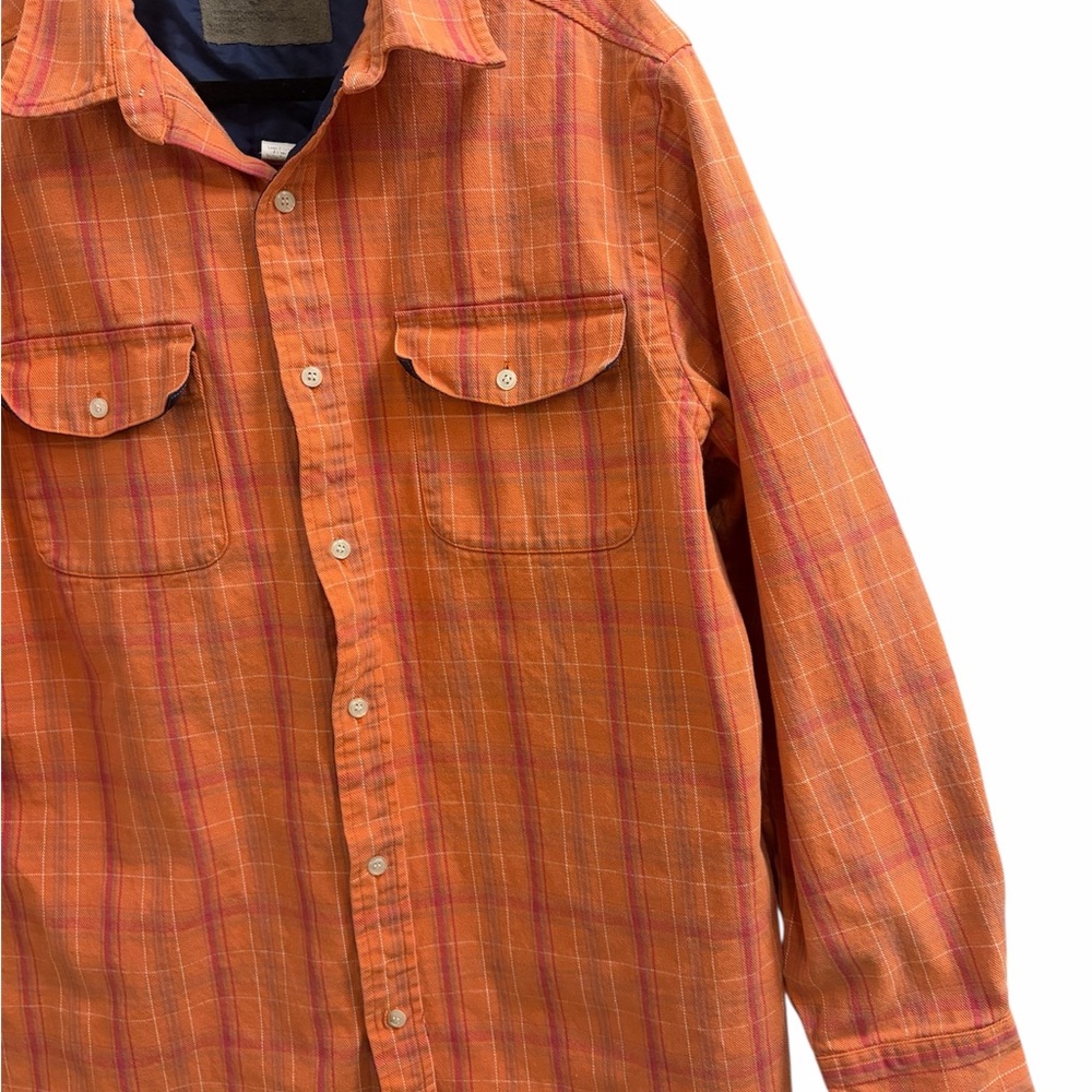 Vintage BDG Orange Plaid Work Shirt - Picture 3 of 5